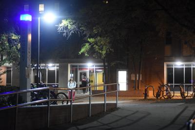 Tri-Towers at Night (Campus Not Well Lit article)